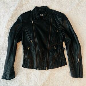 Wilson Black Leather Biker Jacket